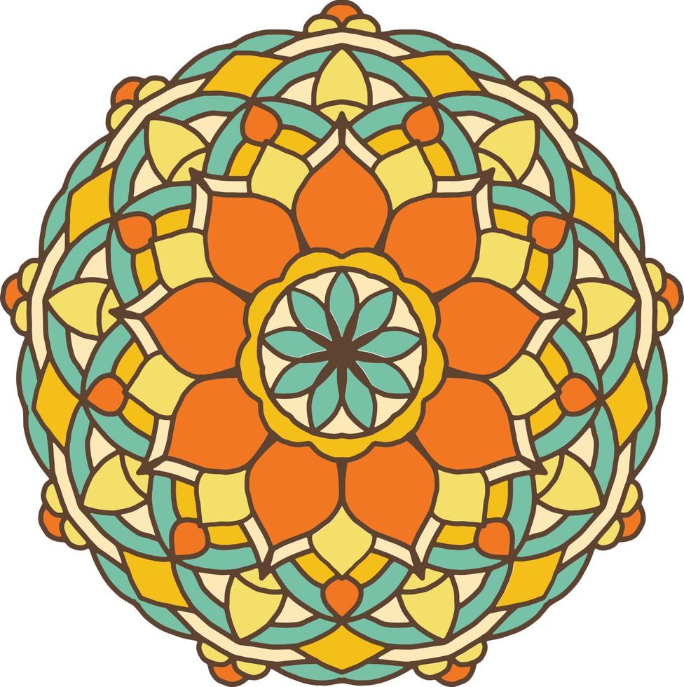 kleurrijke mandala achtergrond, decoratieve ronde ornamenten. ongebruikelijke bloemvorm. oosterse vector, anti-stress therapie patronen. weef ontwerpelementen, vector