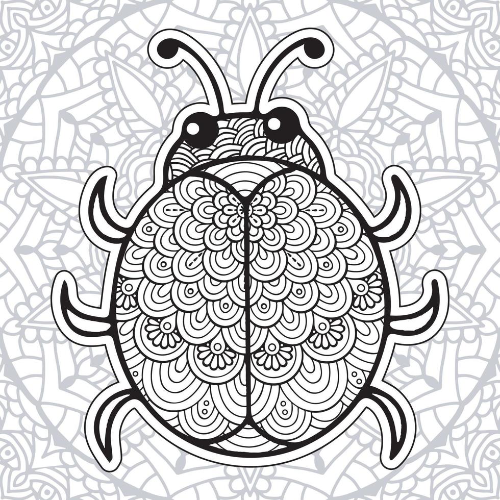 insecten mandala kleurplaten. vector