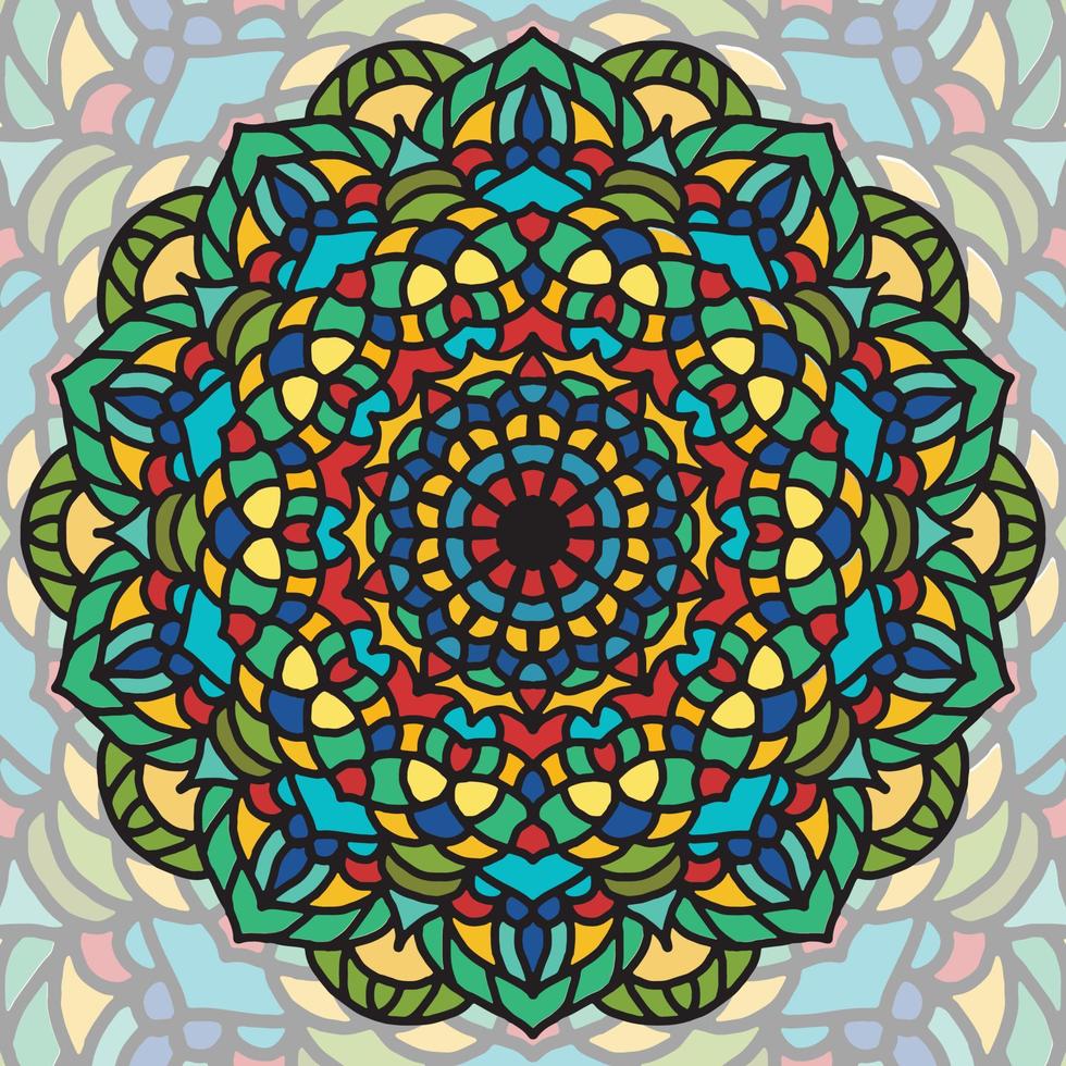 kleurrijke mandala achtergrond, decoratieve ronde ornamenten. ongebruikelijke bloemvorm. oosterse vector, anti-stress therapie patronen. weef ontwerpelementen, vector