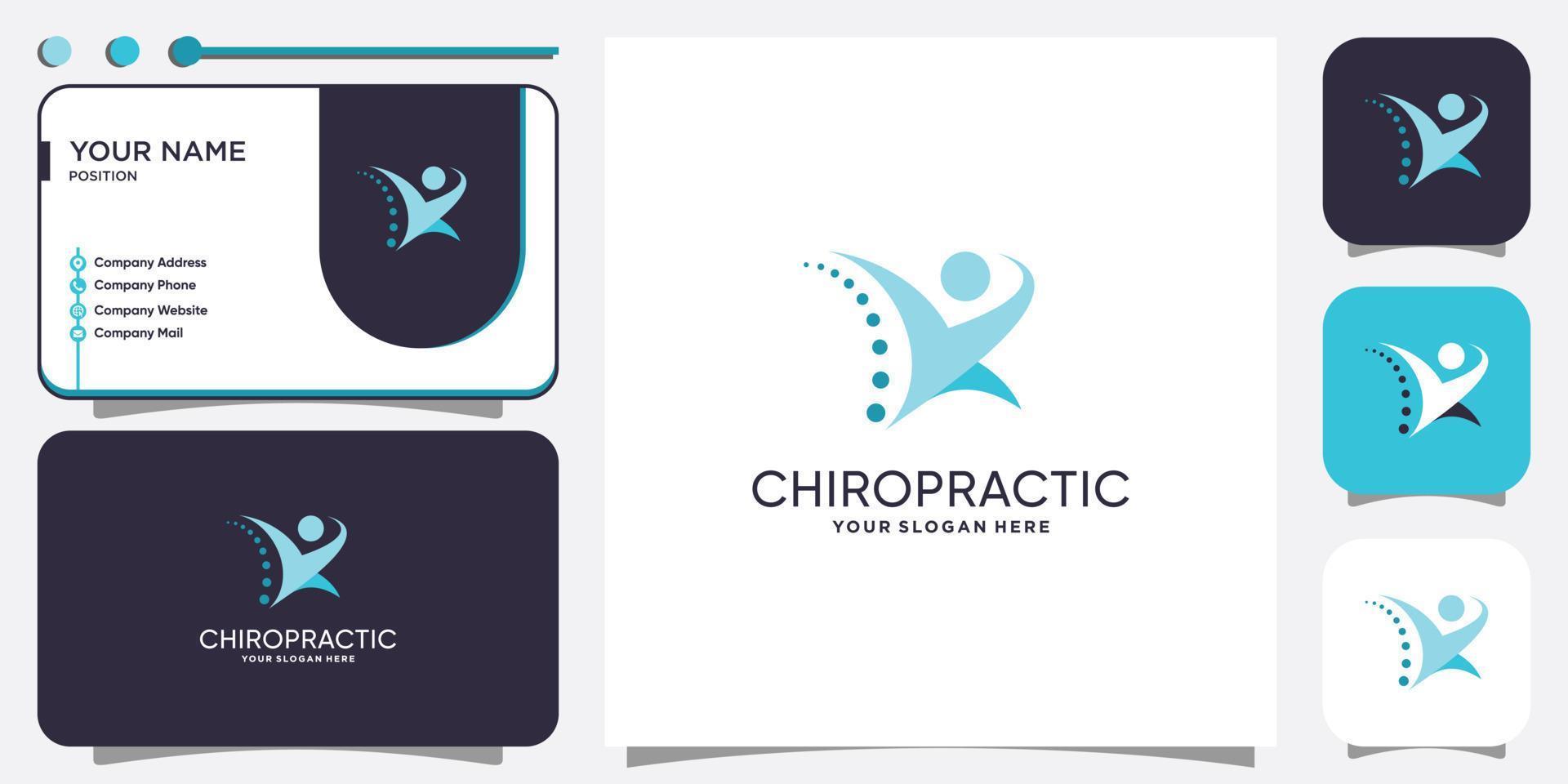 chiropractie logo met modern creatief concept premium vector