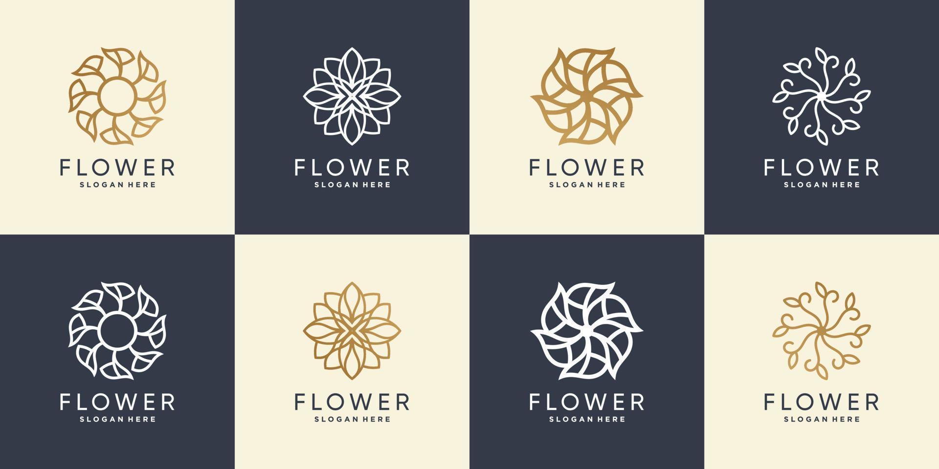 creatieve bloem logo bundel premium vector