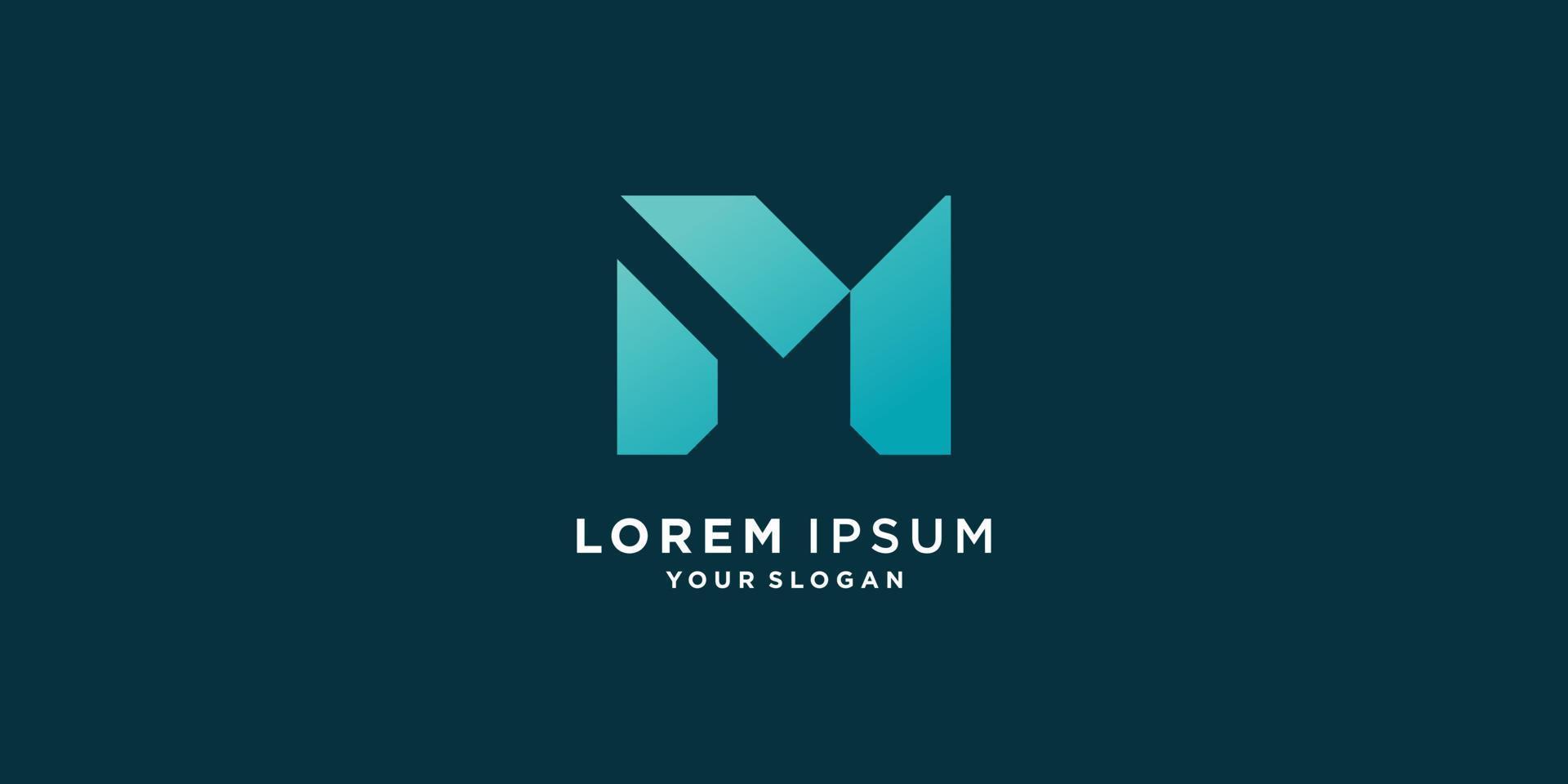 m-logo-ontwerp met premium vectordeel in moderne creatieve stijl vector