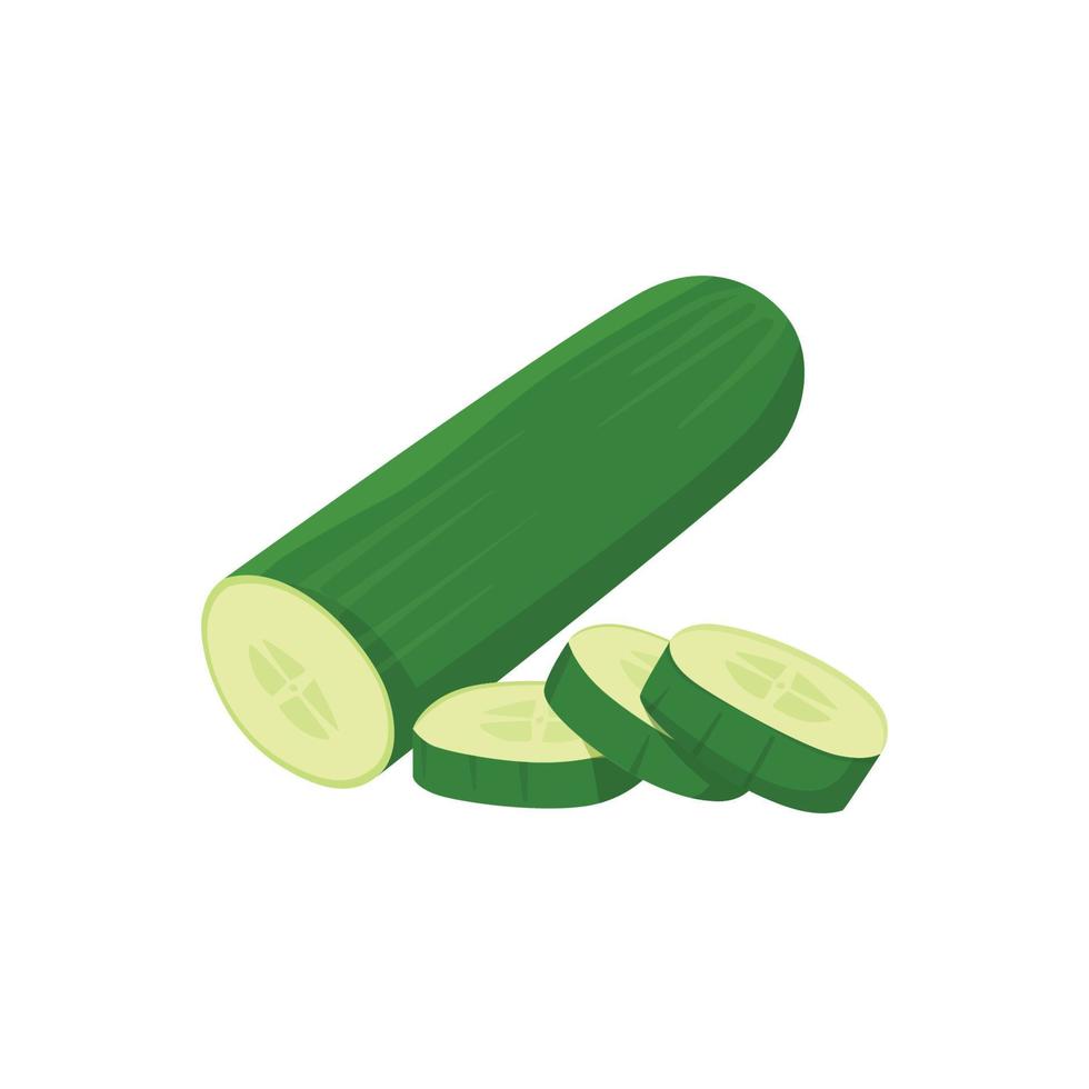 platte vector van komkommer geïsoleerd op een witte achtergrond. platte illustratie grafisch pictogram