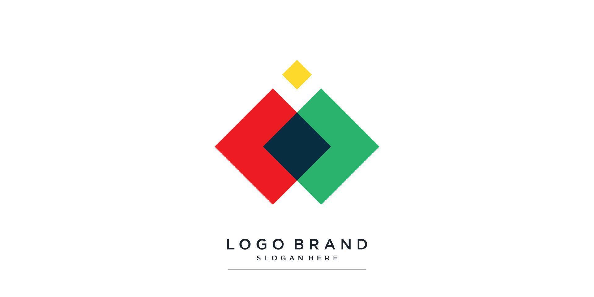 creatief modern logo voor bedrijf, technologie, vorm, kleurrijk premium vectordeel vector