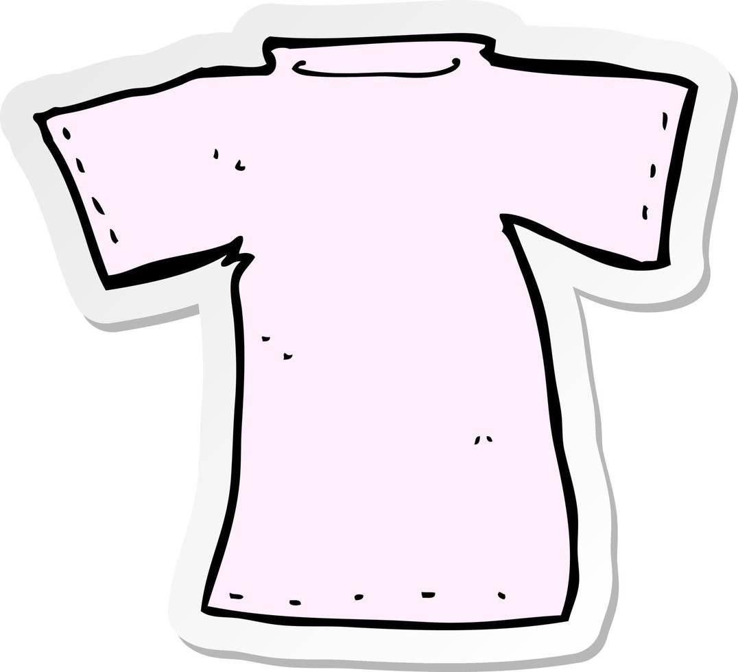 sticker van een tekenfilm-t-shirt vector