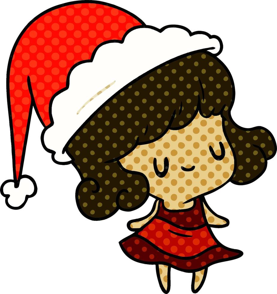 kerst cartoon van kawaii meisje vector