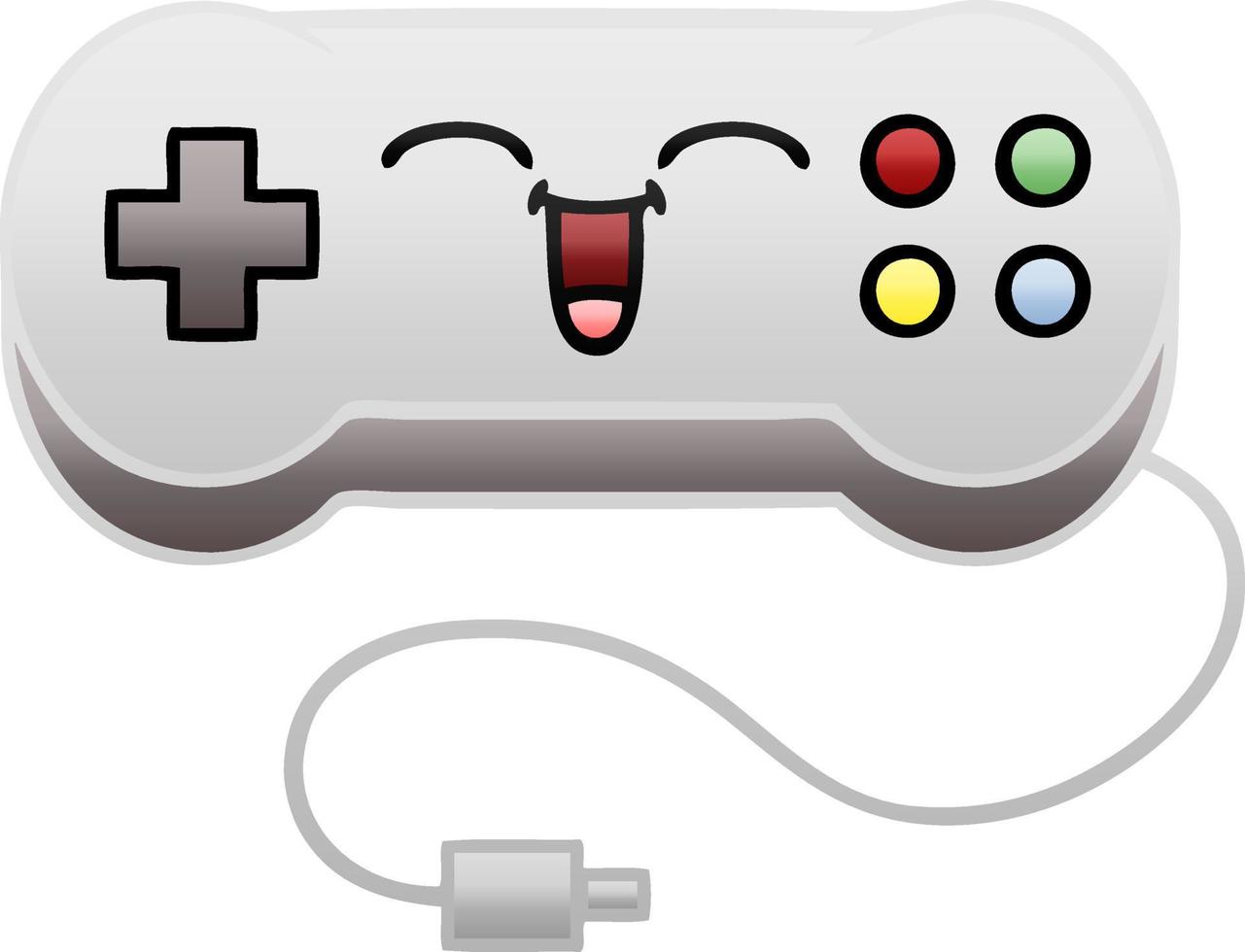 gradiënt gearceerde cartoon gamecontroller vector