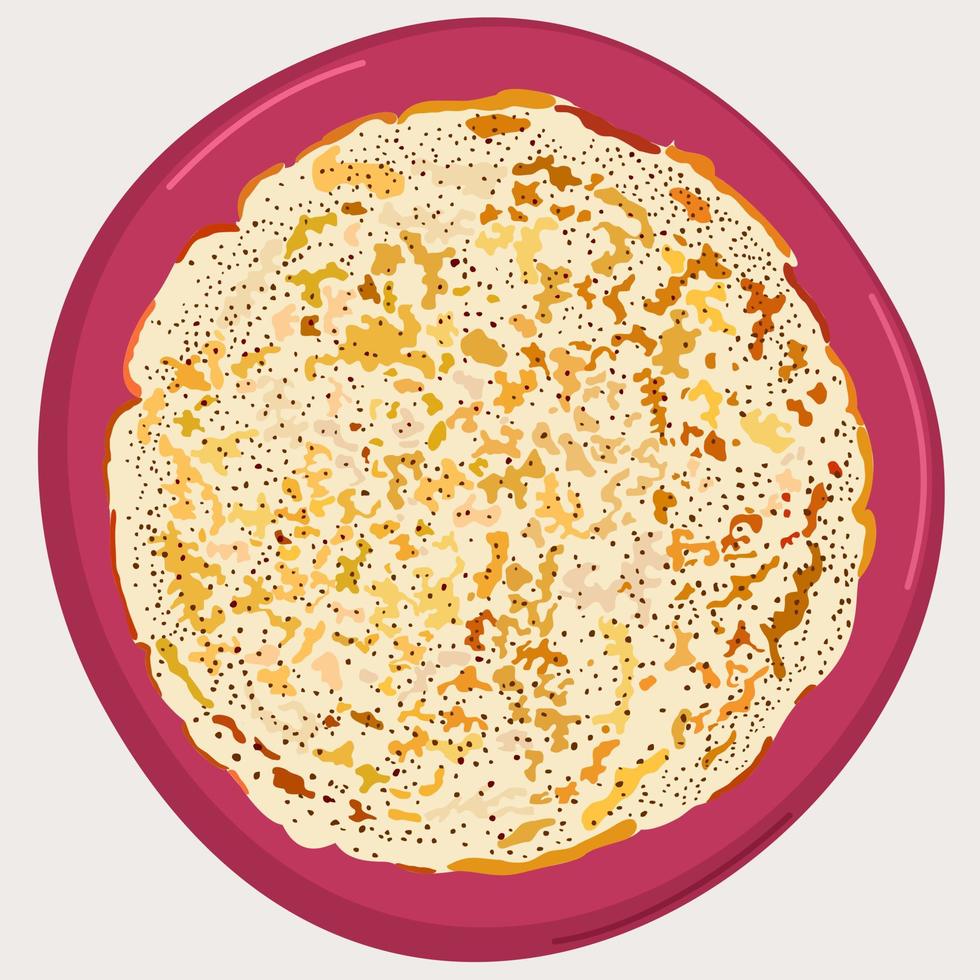 vector geïsoleerde illustratie van smakelijke pannenkoek op een bord