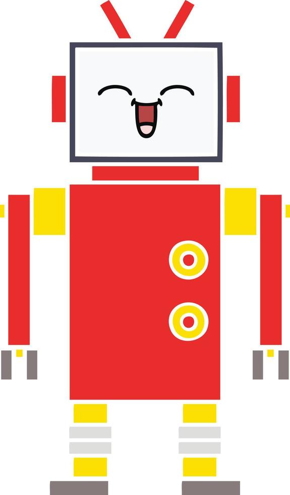 egale kleur retro cartoon robot vector