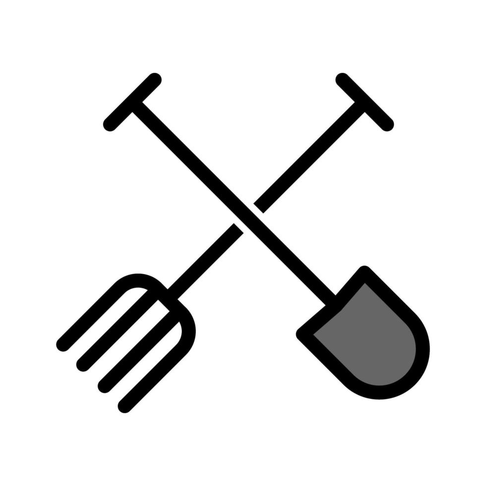 illustratie vectorafbeelding van schop en vork icon vector