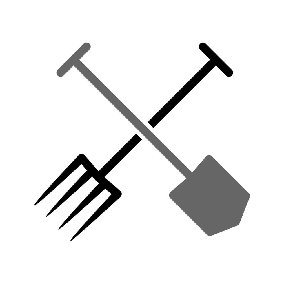 illustratie vectorafbeelding van schop en vork icon vector