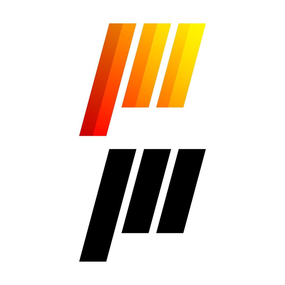 kleurrijk letter p gradiënt logo-ontwerp vector