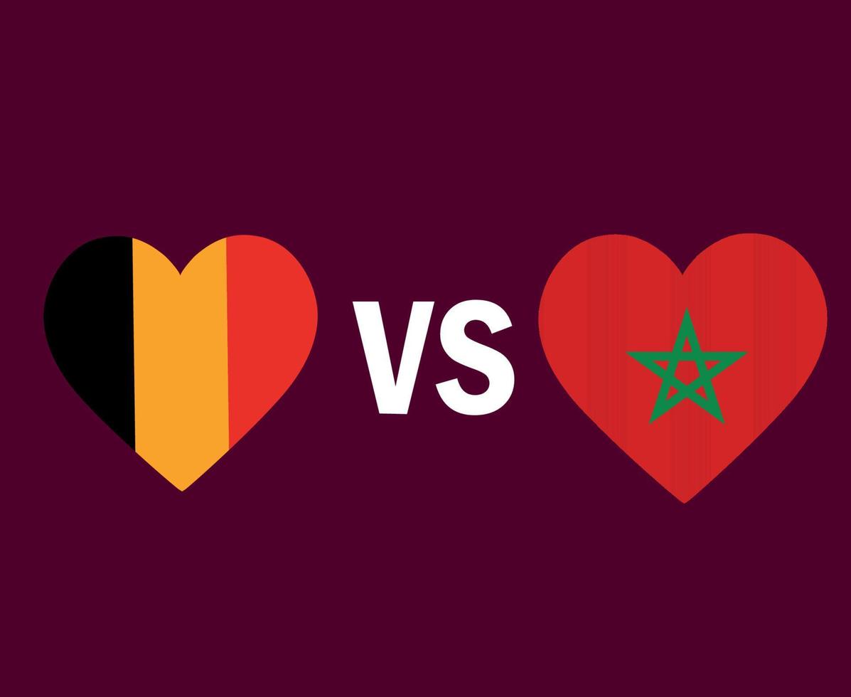 België en de Verenigde Staten vlag hart symbool ontwerp Europa en Afrika voetbal finale vector Europese en Afrikaanse landen voetbal teams illustratie