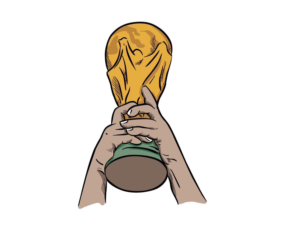 fifa world cup logo trofee mondiaal kampioen symbool goud ontwerp abstracte vectorillustratie vector