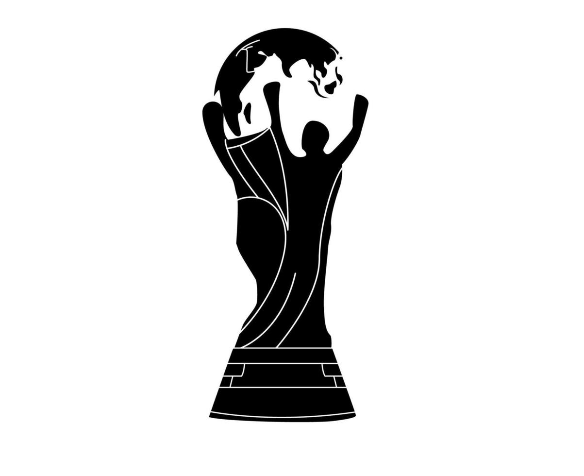 trofee fifa wereldbeker logo mondiaal kampioen symbool ontwerp abstracte vectorillustratie zwart-wit vector