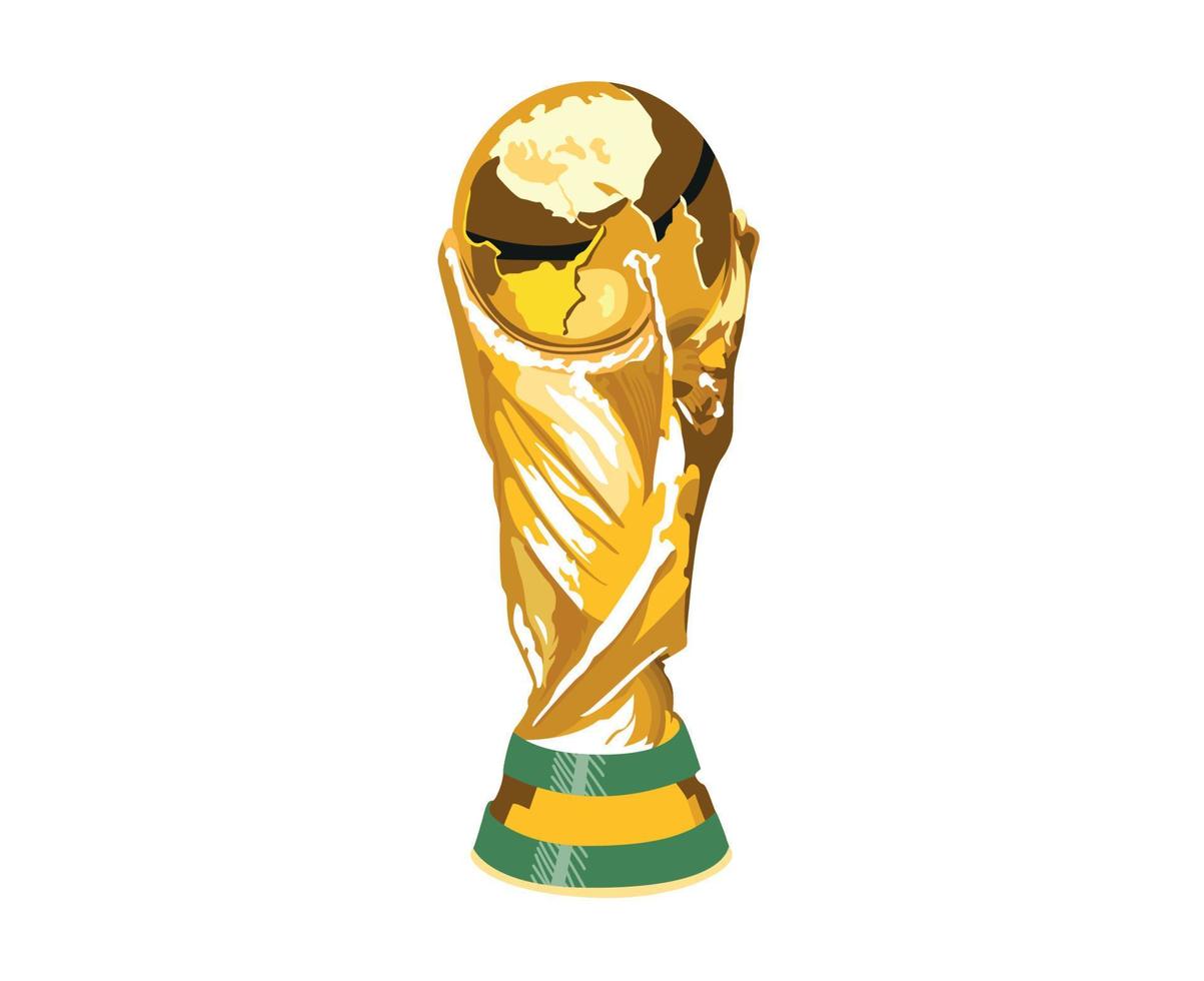 trofee mondial fifa wereldbeker voetbal goud symbool kampioen vector abstract ontwerp illustratie