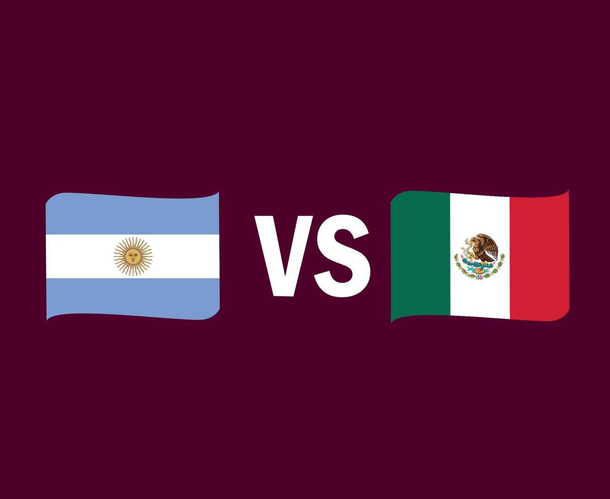Argentinië en Mexico vlag lint symbool ontwerp Noord-Amerika en Latijns-Amerika voetbal finale vector Noord-Amerikaanse en Latijns-Amerikaanse landen voetbalteams illustratie