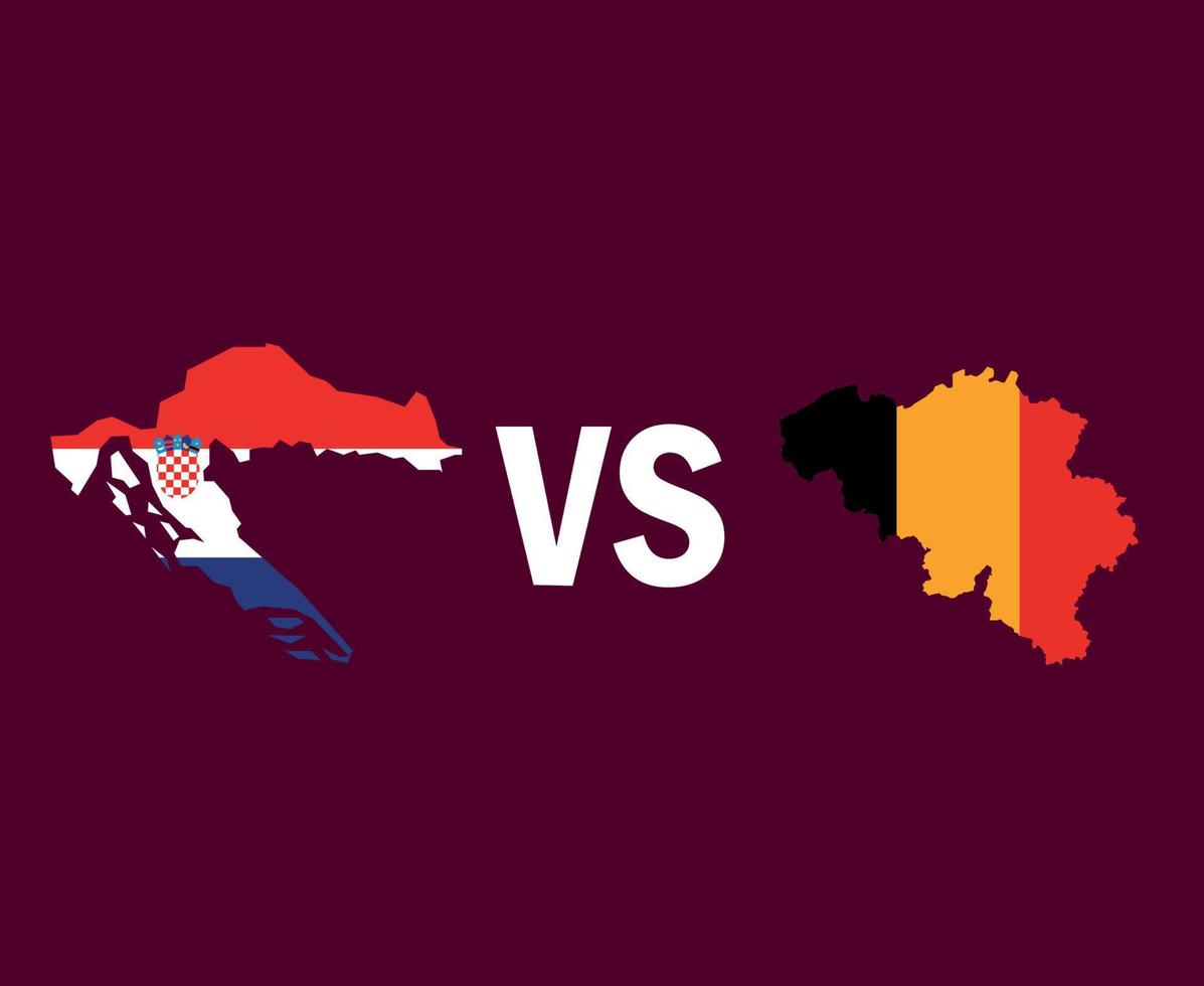 kroatië en belgië kaart symbool ontwerp europa voetbal finale vector europese landen voetbalteams illustratie