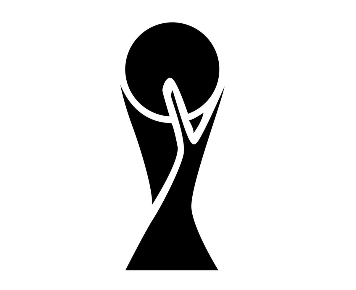 trofee fifa wereldbeker symbool logo mondiaal kampioen ontwerp abstracte vectorillustratie zwart-wit vector