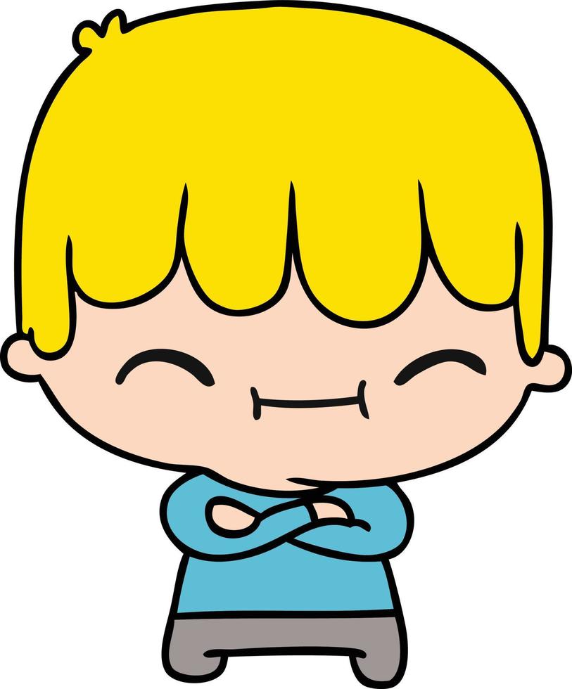 cartoon van kawaii schattige jongen vector