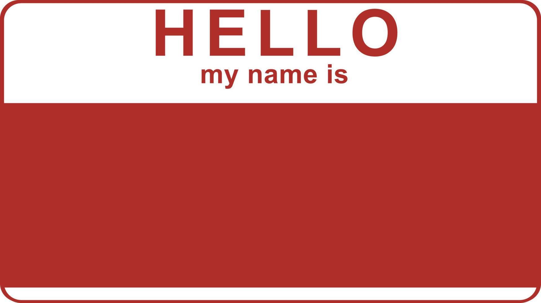 rode vector hallo mijn naam is label sticker.