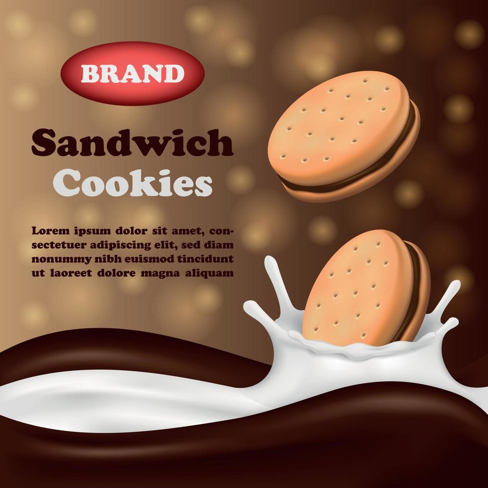 cookies biscuit verticale banner, realistische stijl vector