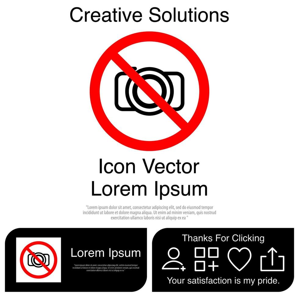 geen camerapictogram eps 10 vector