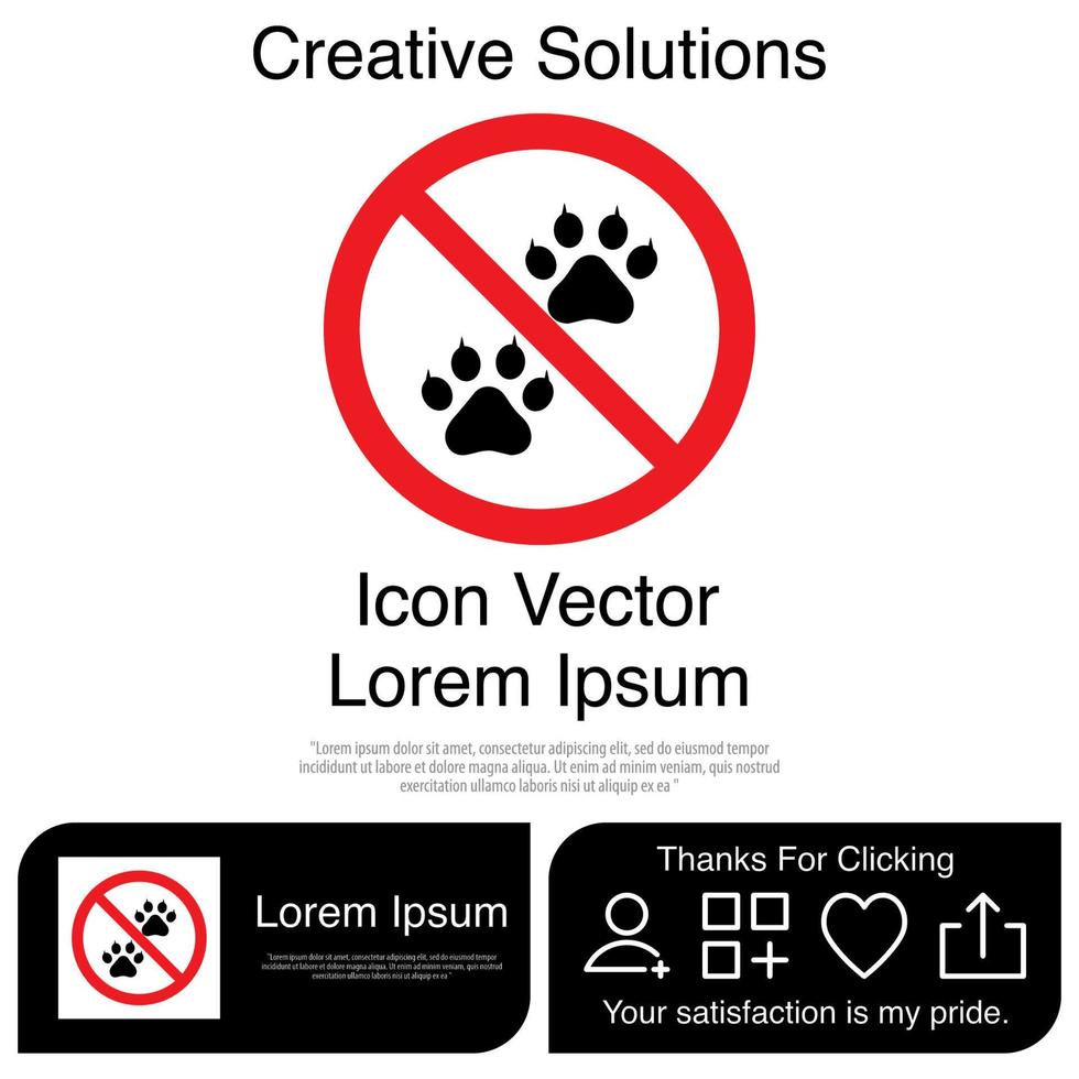 geen dierenpootpictogram eps 10 vector