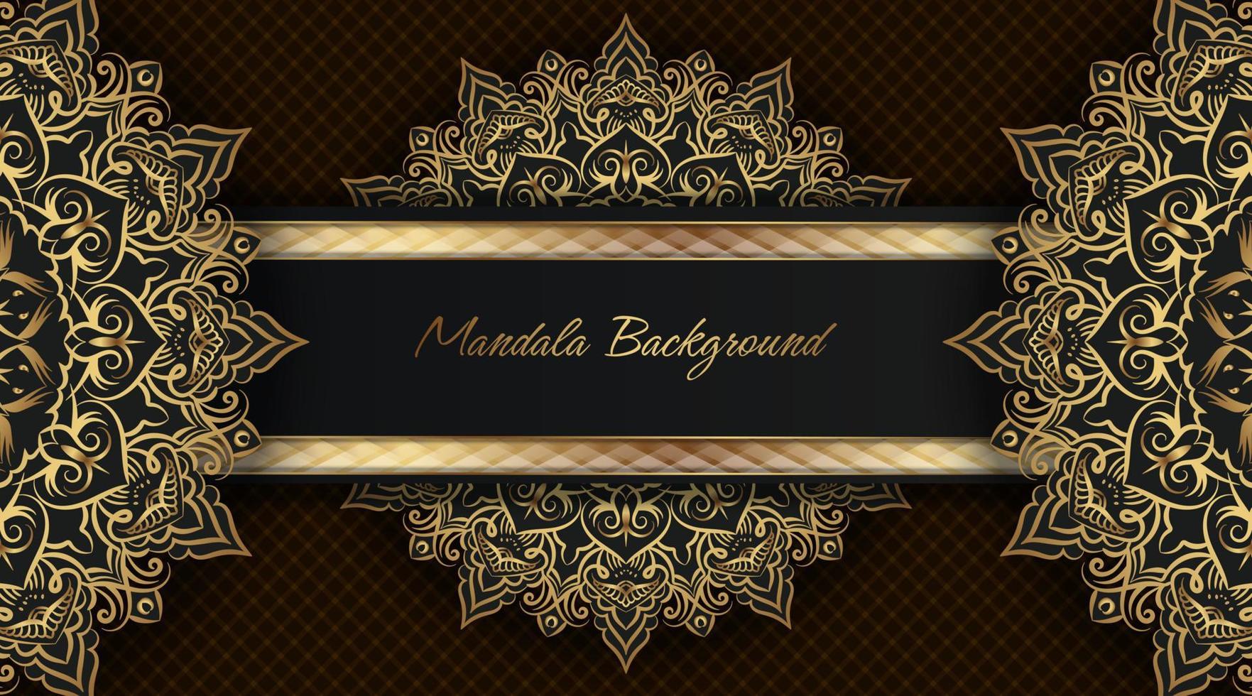 bruine achtergrond, met gouden mandala-decoratie vector