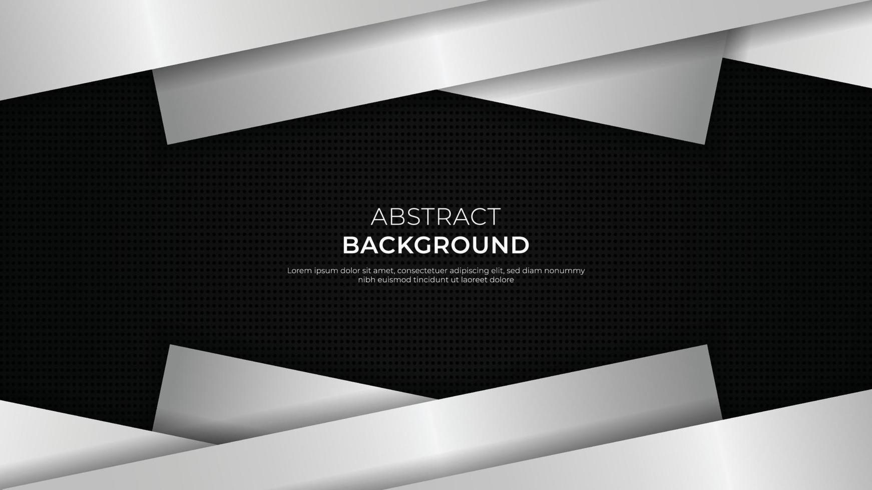 abstracte achtergrond van zwart zilver. donkere ruimte met grijs metaal, halftoonverloop. luxe vectorillustratie vector