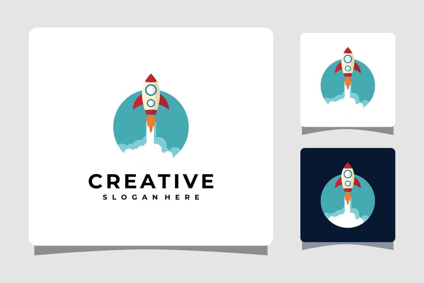 creatieve raket logo sjabloonontwerp inspiratie vector