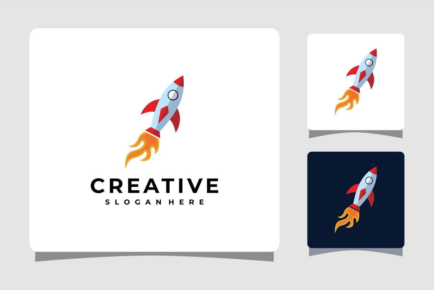 creatieve raket logo sjabloonontwerp inspiratie vector