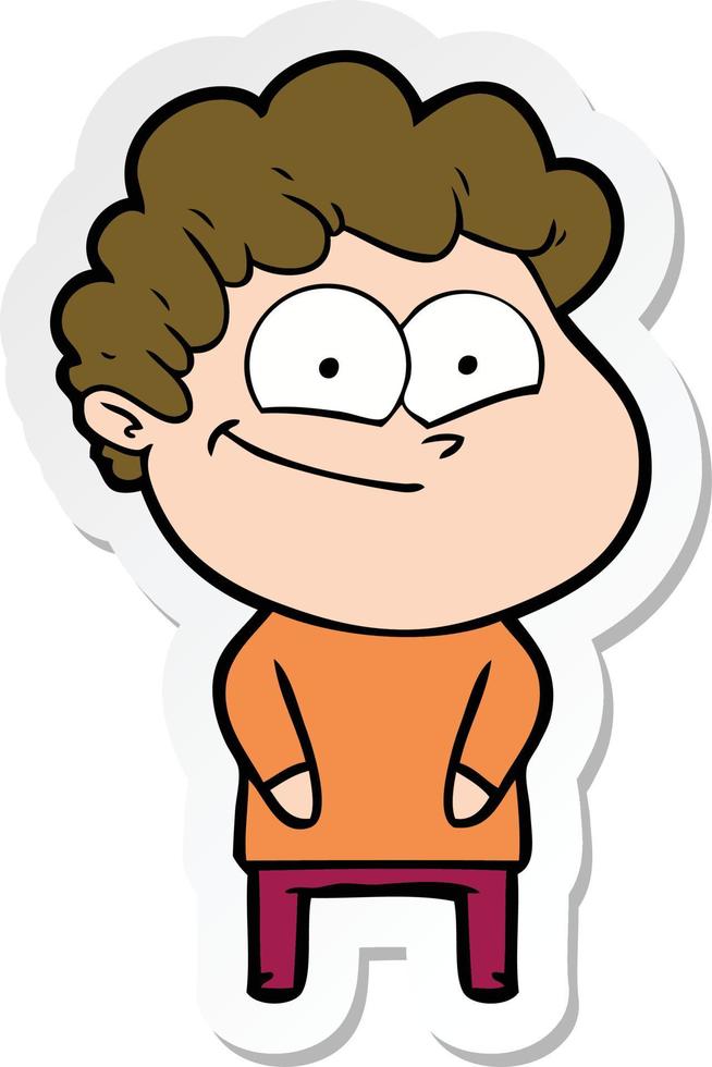 sticker van een cartoon gelukkige man vector