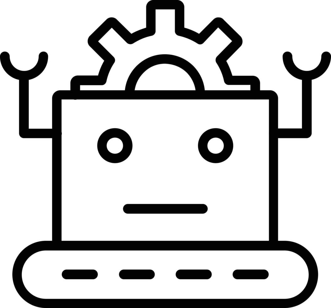 robot vector lijn icoon