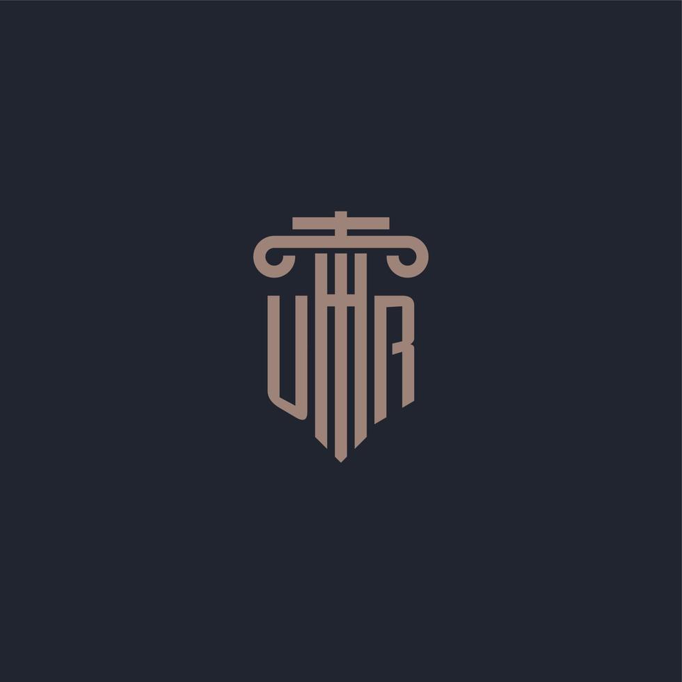 uw eerste logo-monogram met ontwerp in pilaarstijl voor advocatenkantoor en justitiebedrijf vector