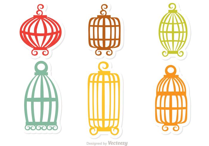 Kleurrijke Vintage Bird Cage Vector
