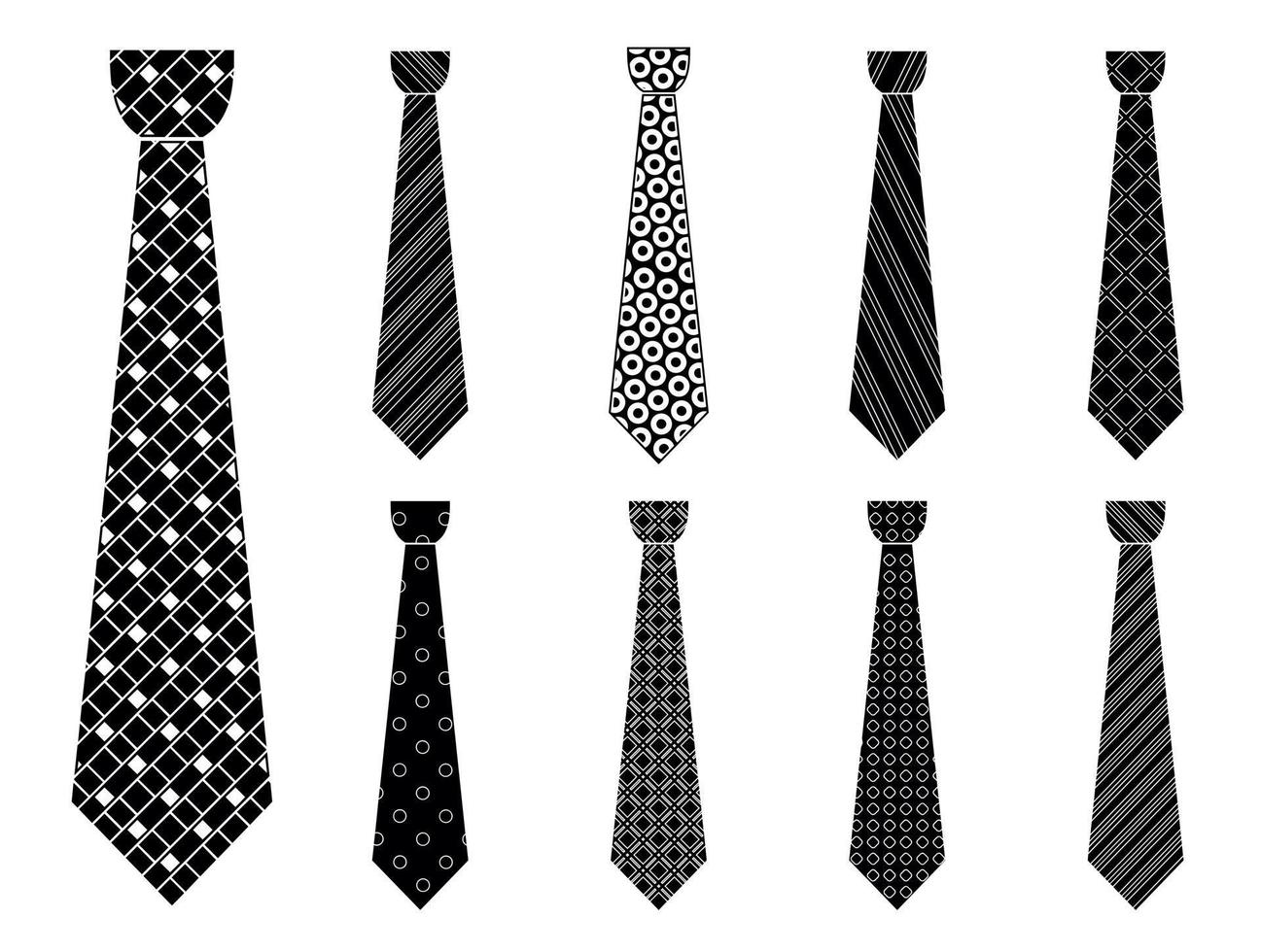 elegante stropdas pictogrammenset, eenvoudige stijl vector