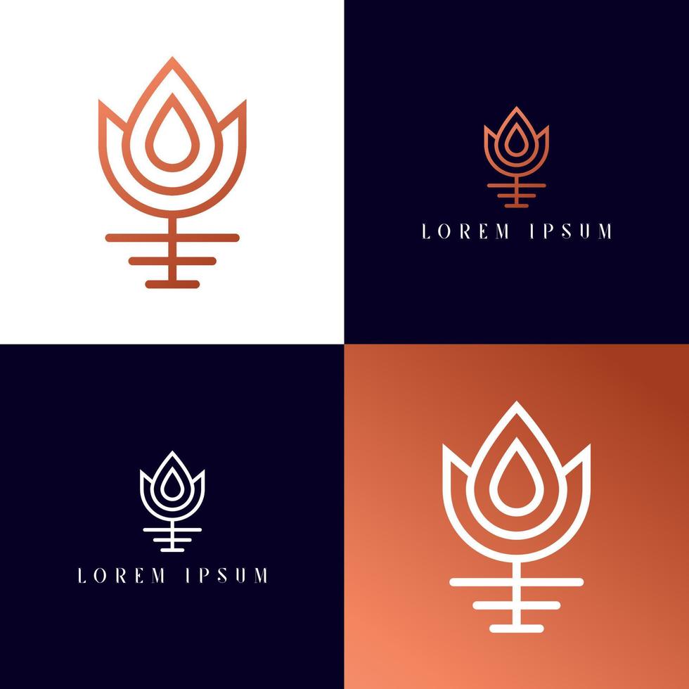 logo bloem vector sjabloon voering stijl ontwerp