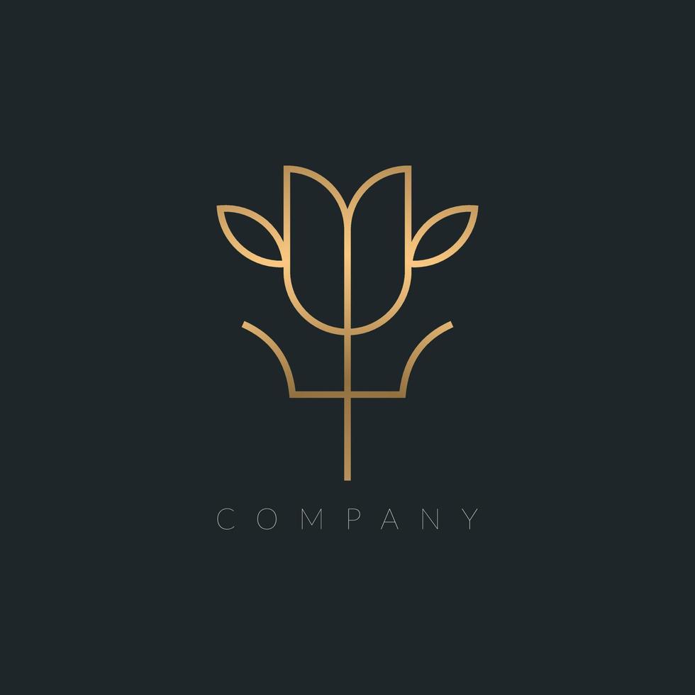 gouden bloemen logo luxe sieraden cosmetica fashion branding monogram pictogram ontwerp. vector