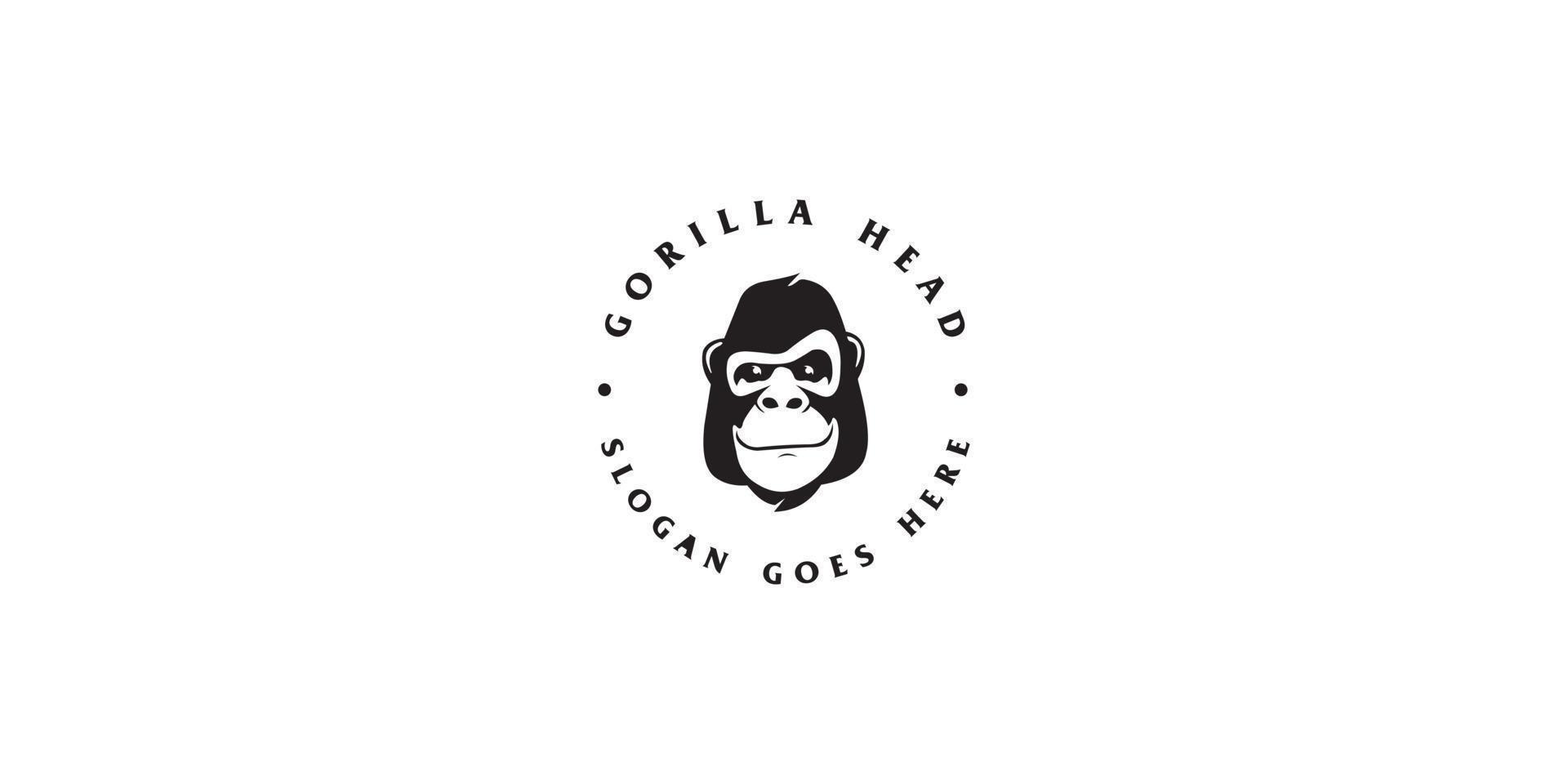 hoofd gorilla logo vector ontwerp