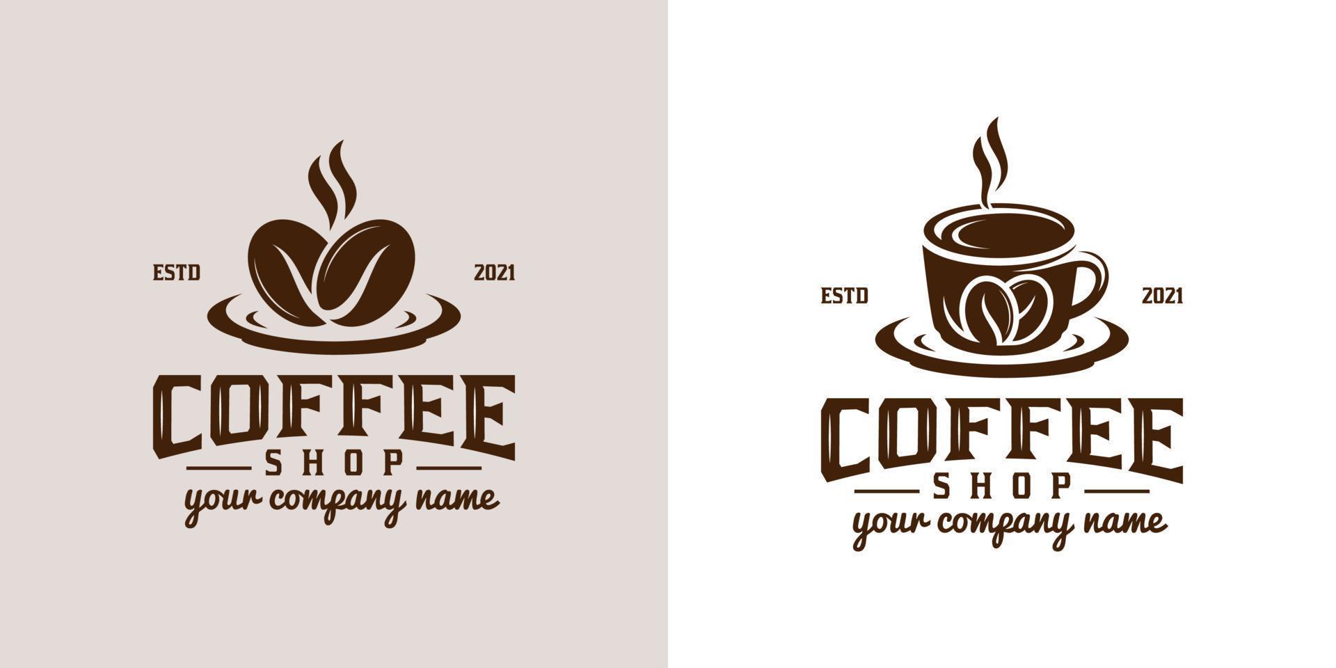 vintage retro-logo's en klassieke coffeeshop voor bedrijfscafé-logo-ontwerp vector