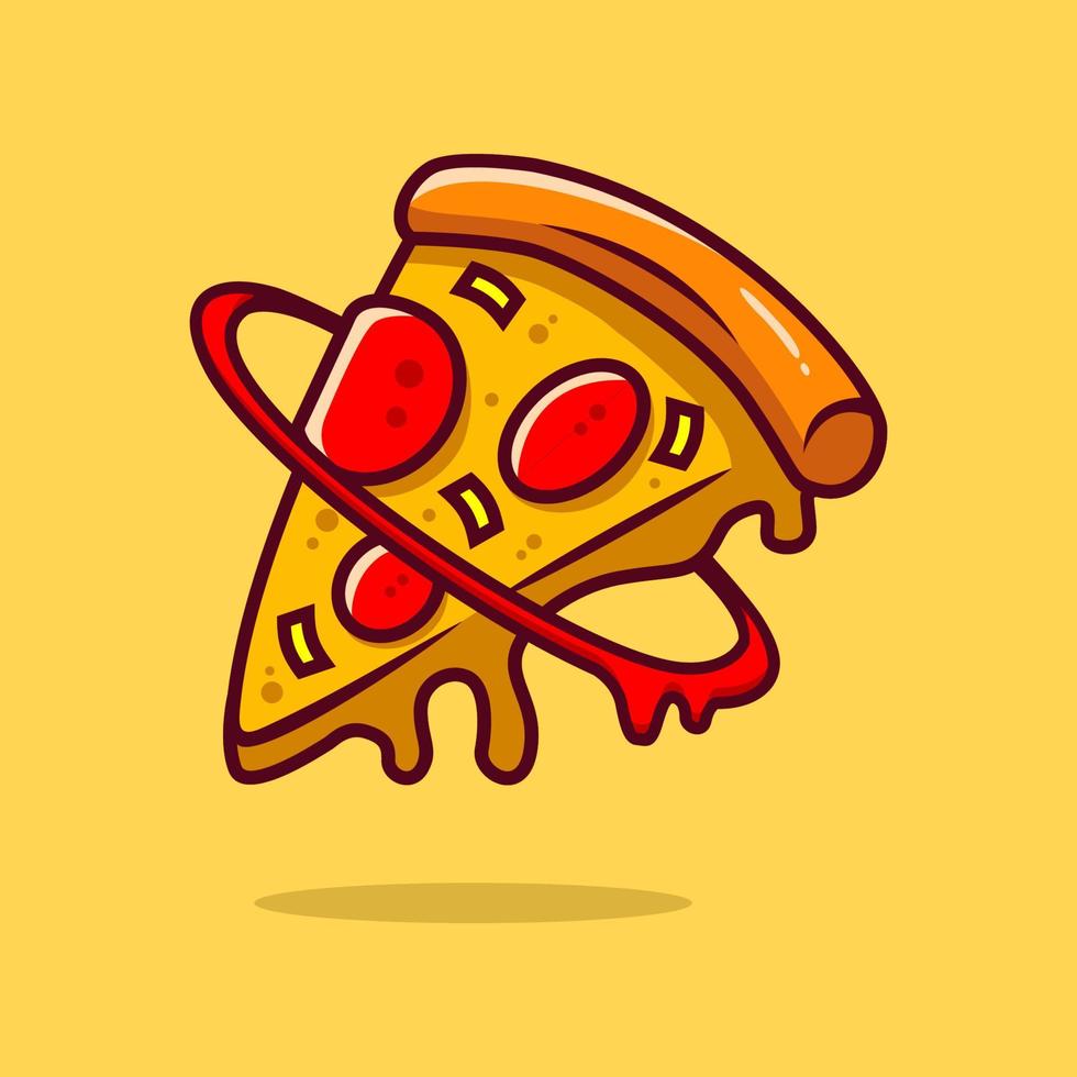 pizza-vector. fastfood cartoon element illustratie. flat van fastfood vector geïsoleerd. ontbijt eten collectie. eps 10.