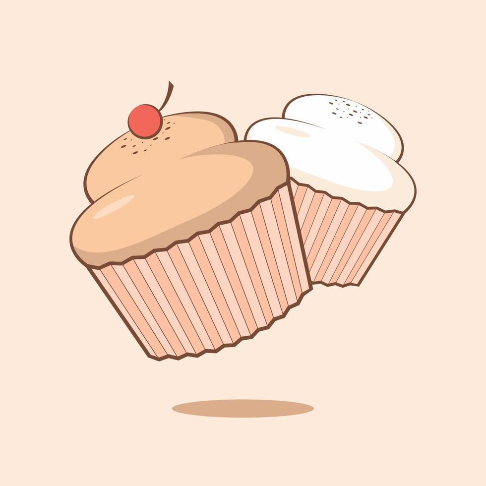 cupcake-vector. fastfood cartoon element illustratie. flat van fastfood vector geïsoleerd. ontbijt eten collectie. eps 10.