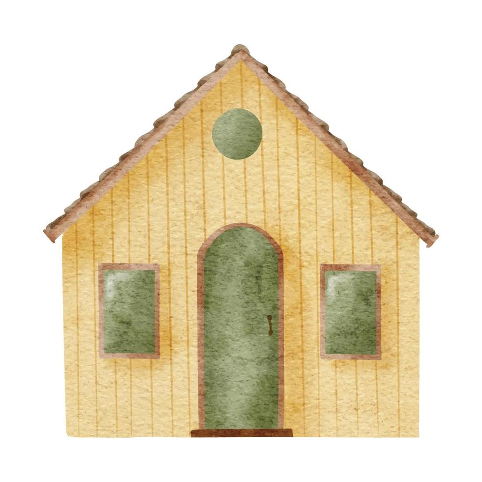 aquarel klassiek huis huis cartoon illustraties vector