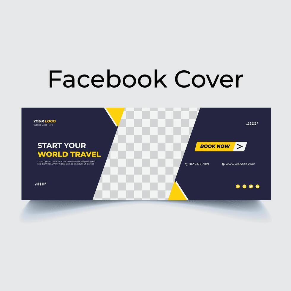 reizende tour facebook omslagontwerp vector