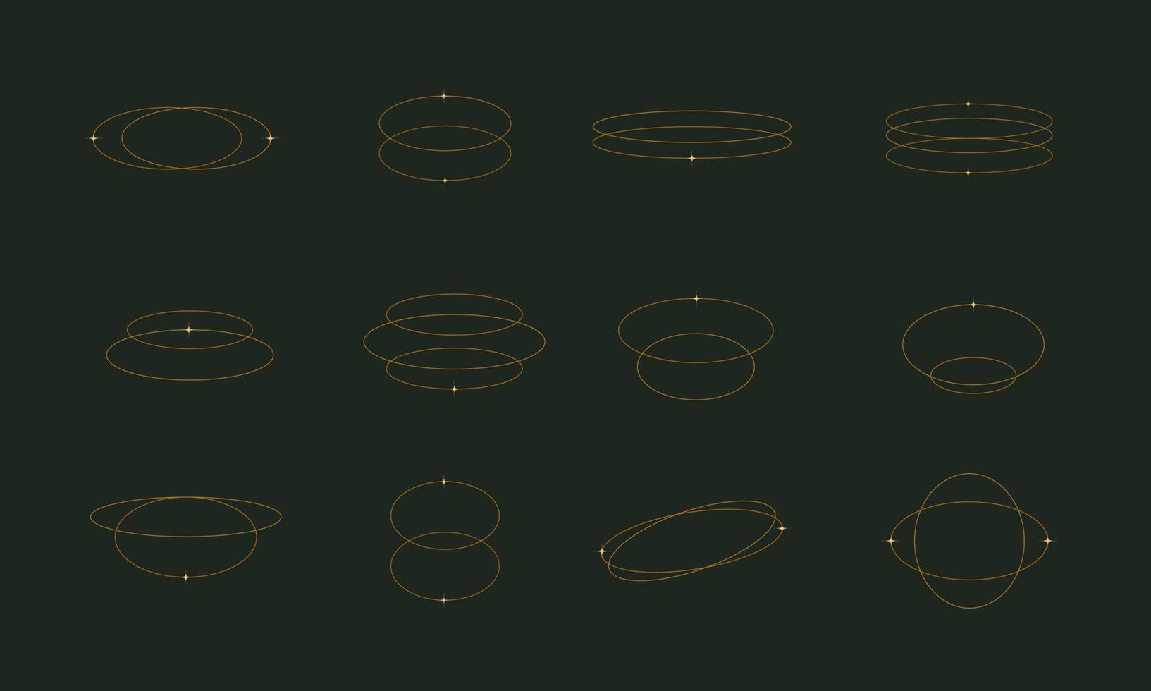 esthetische ovale geometrische lijn met ster vector