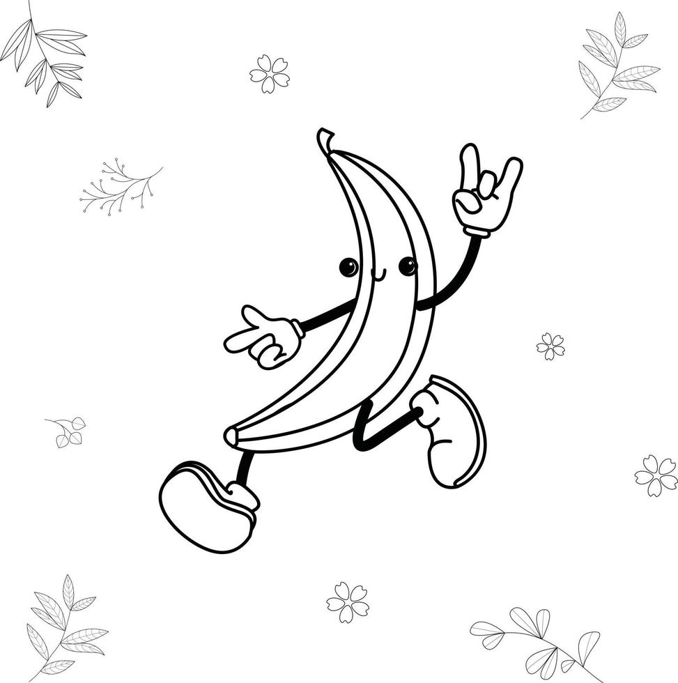 bananenfeest doodle kawai vector