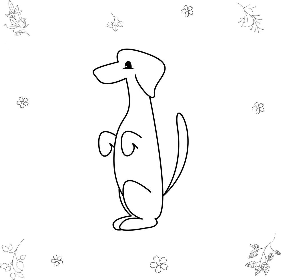 zittende hond vectorillustratie voor het kleuren van boek vector