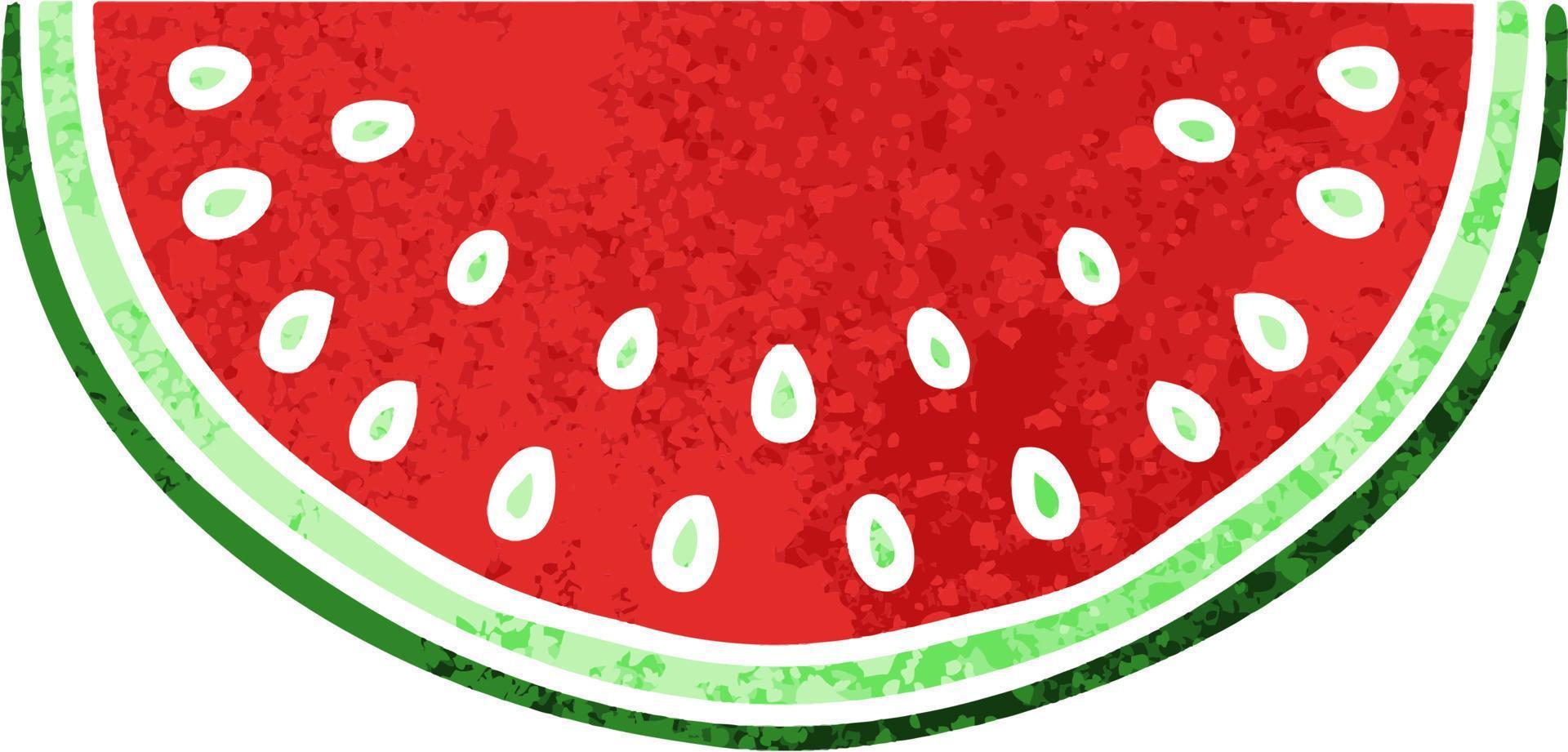 eigenzinnige retro illustratie stijl cartoon watermeloen vector