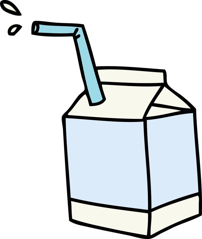 eigenzinnige handgetekende cartoon eigenzinnige handgetekende cartoon van melk vector